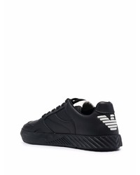 Baskets basses en cuir noires Emporio Armani