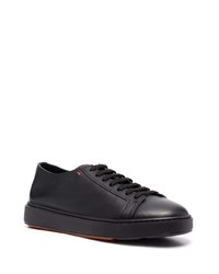 Baskets basses en cuir noires Santoni