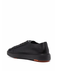 Baskets basses en cuir noires Santoni