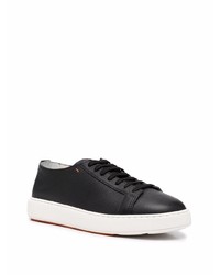 Baskets basses en cuir noires Santoni