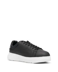 Baskets basses en cuir noires Emporio Armani