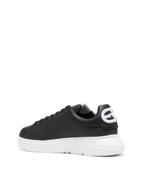 Baskets basses en cuir noires Emporio Armani