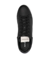 Baskets basses en cuir noires Emporio Armani