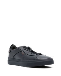 Baskets basses en cuir noires Santoni