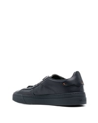 Baskets basses en cuir noires Santoni