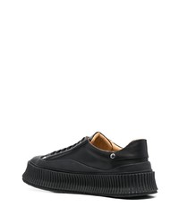 Baskets basses en cuir noires Jil Sander