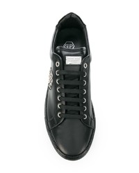 Baskets basses en cuir noires Philipp Plein