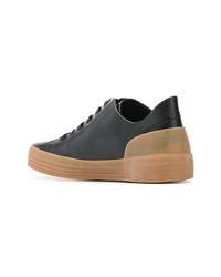 Baskets basses en cuir noires Del Carlo