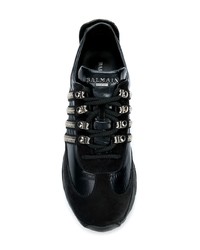 Baskets basses en cuir noires Balmain