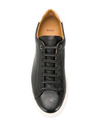 Baskets basses en cuir noires BOSS HUGO BOSS