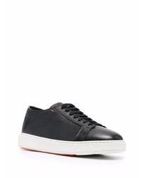 Baskets basses en cuir noires Santoni