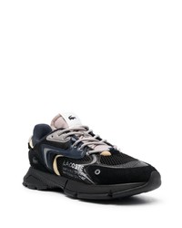 Baskets basses en cuir noires Lacoste