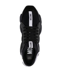 Baskets basses en cuir noires Moschino