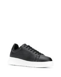 Baskets basses en cuir noires Emporio Armani