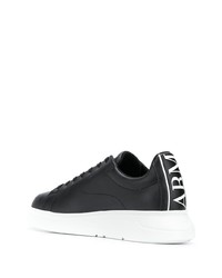 Baskets basses en cuir noires Emporio Armani