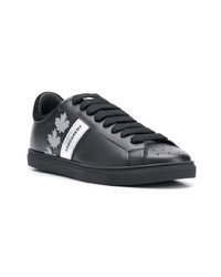 Baskets basses en cuir noires DSQUARED2