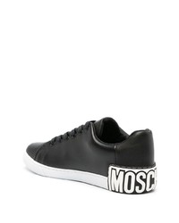 Baskets basses en cuir noires Moschino