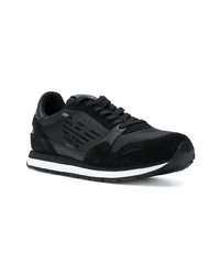 Baskets basses en cuir noires Emporio Armani