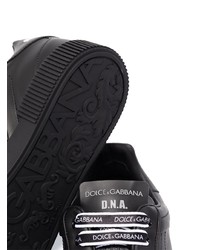 Baskets basses en cuir noires Dolce & Gabbana