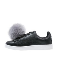 Baskets basses en cuir noires Missguided