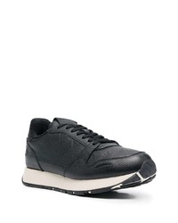 Baskets basses en cuir noires Emporio Armani