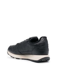 Baskets basses en cuir noires Emporio Armani