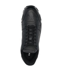 Baskets basses en cuir noires Emporio Armani