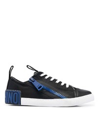 Baskets basses en cuir noires Moschino