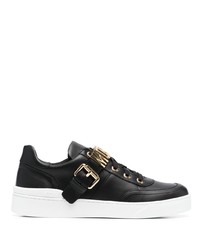 Baskets basses en cuir noires Moschino