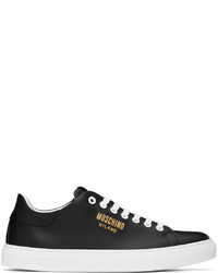 Baskets basses en cuir noires Moschino