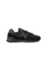 Baskets basses en cuir noires New Balance