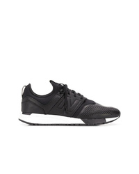 Baskets basses en cuir noires New Balance