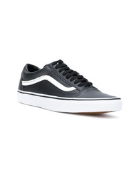 Baskets basses en cuir noires Vans