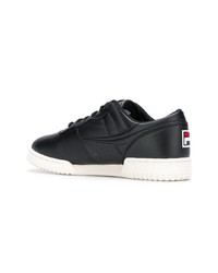 Baskets basses en cuir noires Fila