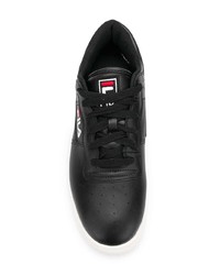 Baskets basses en cuir noires Fila