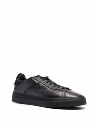 Baskets basses en cuir noires Santoni