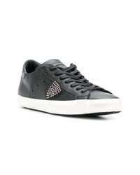 Baskets basses en cuir noires Philippe Model