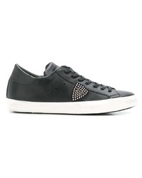 Baskets basses en cuir noires Philippe Model