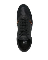 Baskets basses en cuir noires BOSS