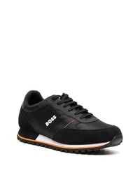 Baskets basses en cuir noires BOSS