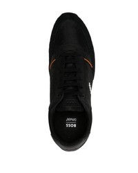 Baskets basses en cuir noires BOSS