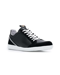 Baskets basses en cuir noires Emporio Armani