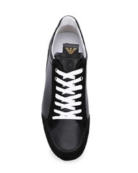 Baskets basses en cuir noires Emporio Armani