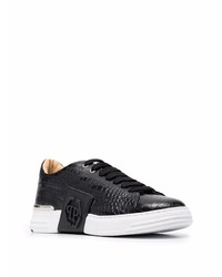 Baskets basses en cuir noires Philipp Plein