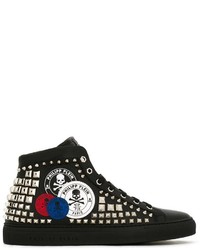 Baskets basses en cuir noires Philipp Plein