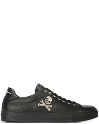 Baskets basses en cuir noires Philipp Plein