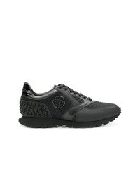 Baskets basses en cuir noires Philipp Plein