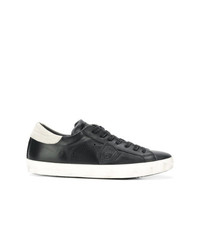 Baskets basses en cuir noires Philippe Model