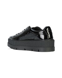 Baskets basses en cuir noires Fenty X Puma