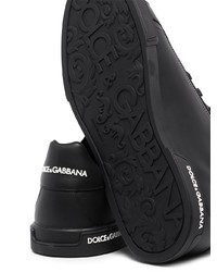 Baskets basses en cuir noires Dolce & Gabbana